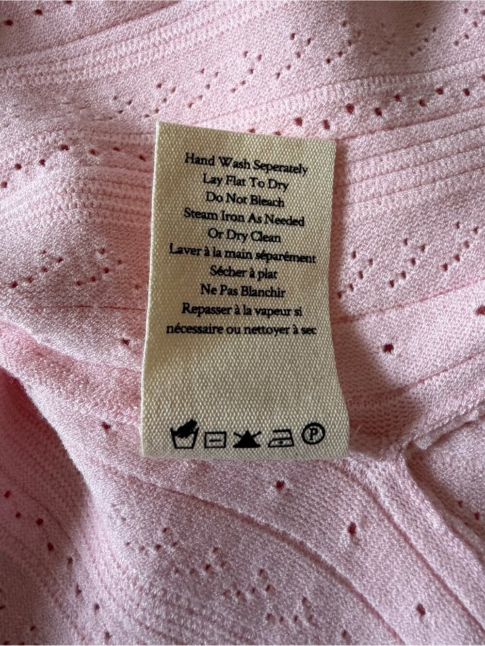 NWT Loveshackfancy Tabatha Stretch Pointelle Mini Dress Peach Sorbet Pink | XS - Picture 15 of 16